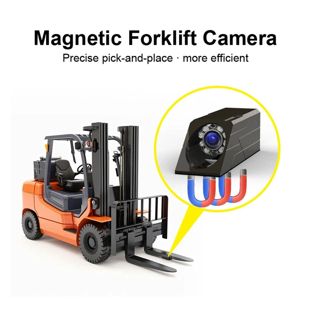 Magnetic Forklift Wireless Front Camera 7-inch 2CH Monitor DVR Recording Portable Solar Charger Case Reverse Camera for Truck
