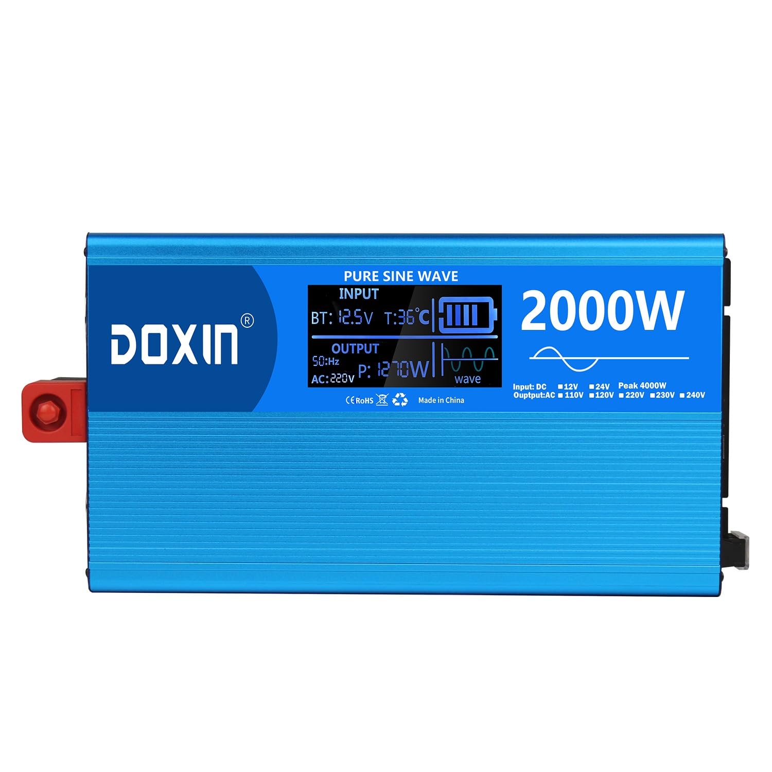 Car Power Inverter 12V/24V DC to AC with USB Ports