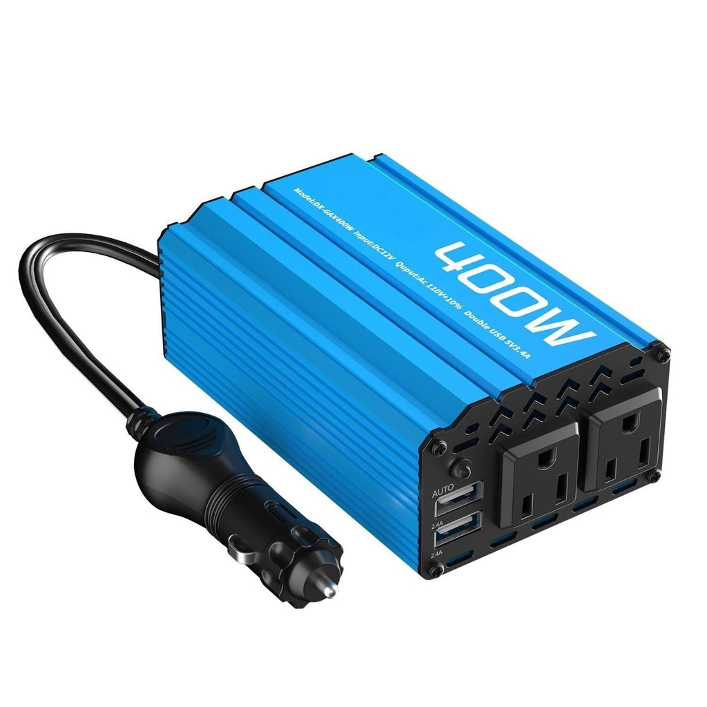400W Car Power Inverter 12V DC to AC with USB Ports