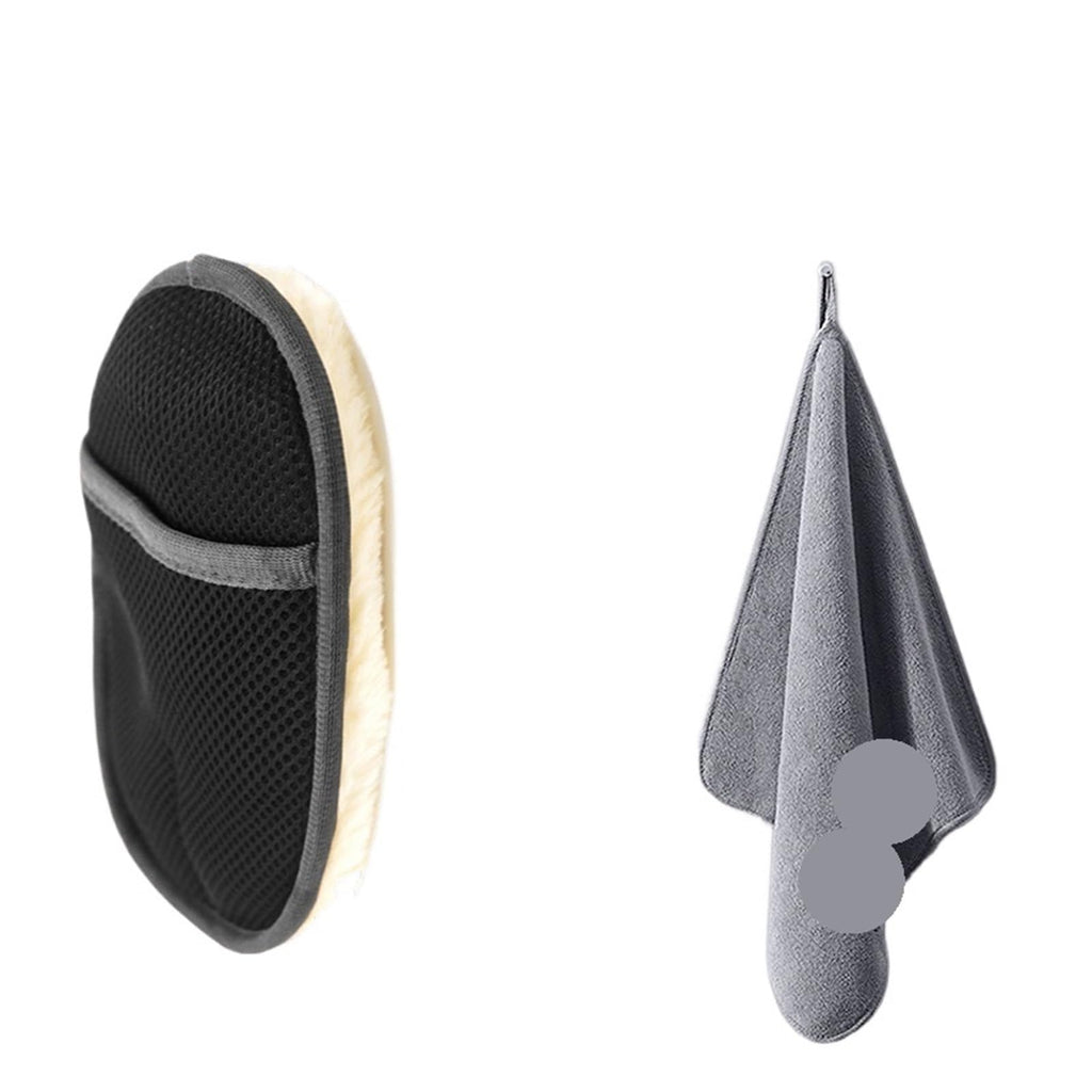 Plush Car Wash Mitt & Cleaning Brush
