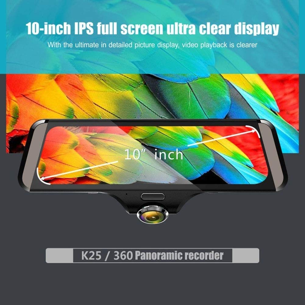 360° Dual Lens Dash Cam with GPS (10")