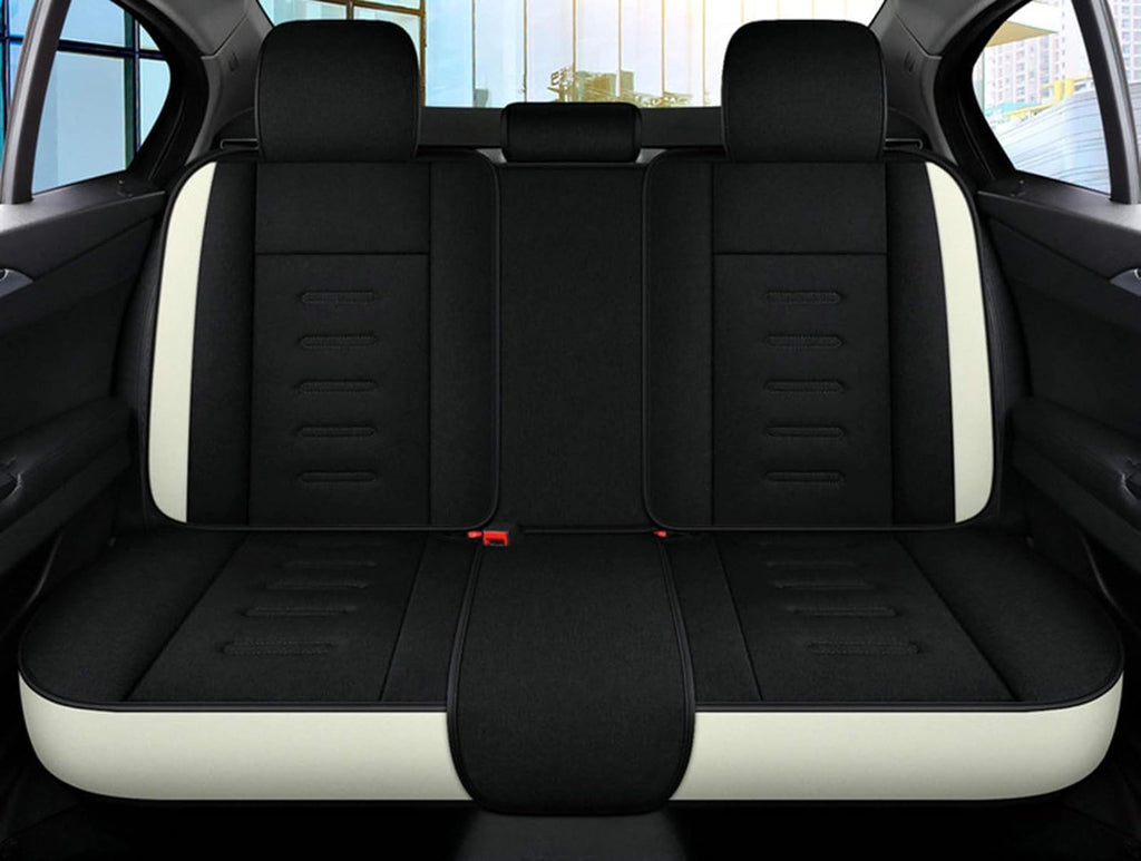 Universal Leather Linen Car Seat Cover Set (10PCS)