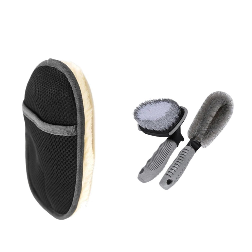 Plush Car Wash Mitt & Cleaning Brush