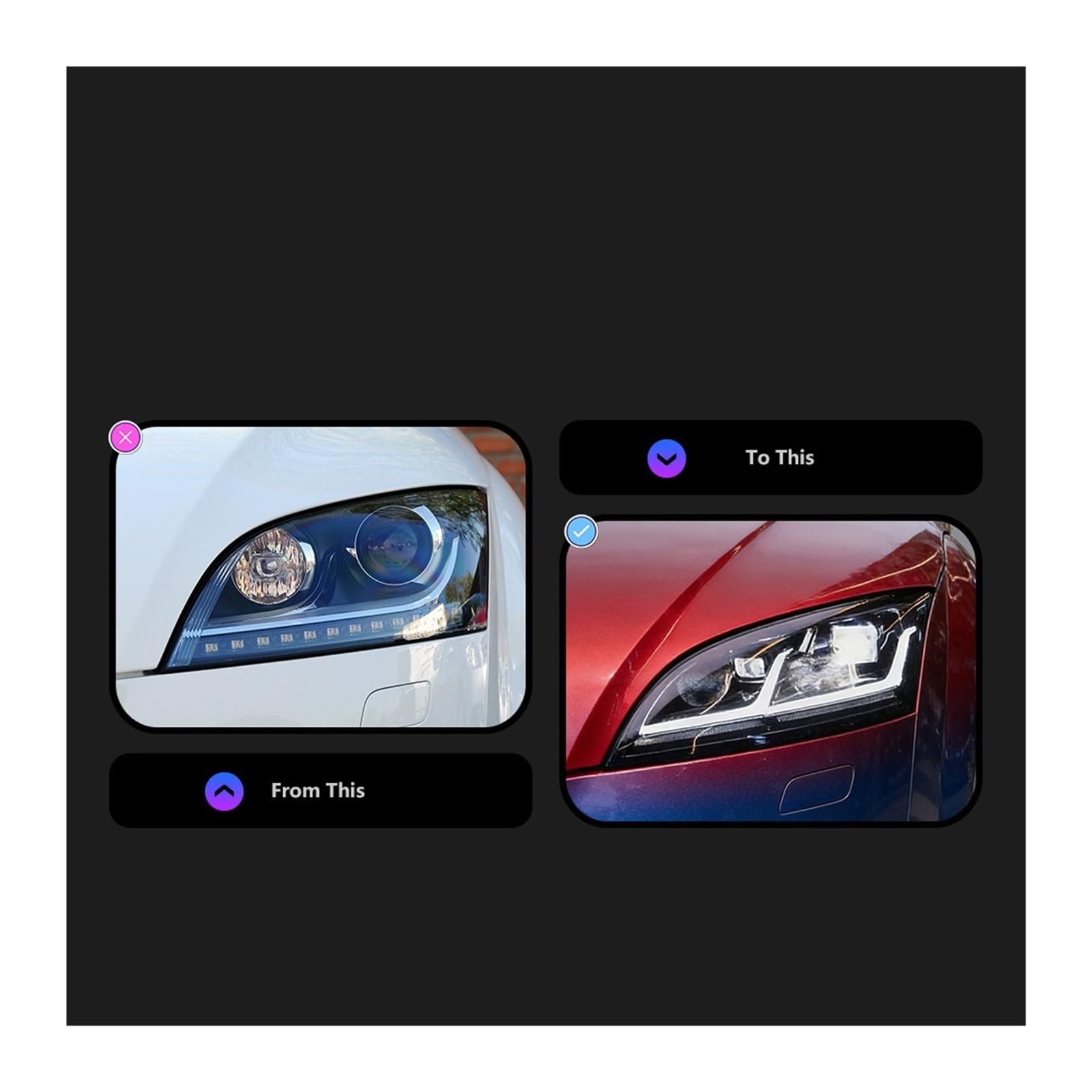 Audi TT Headlight Assembly 2006–2012 with DRL & Dynamic Signal