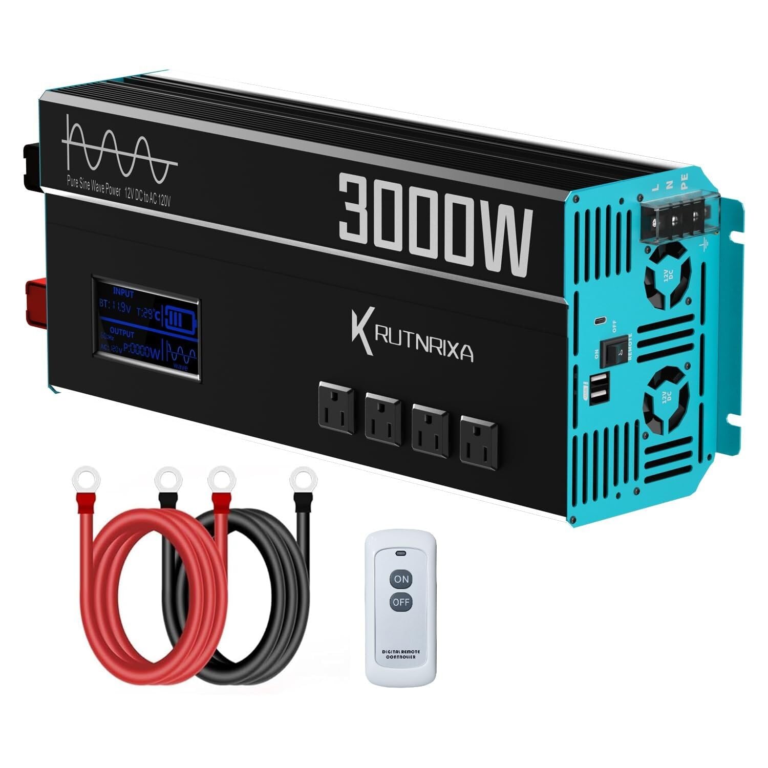 400W Car Power Inverter 12V DC to AC with USB Ports