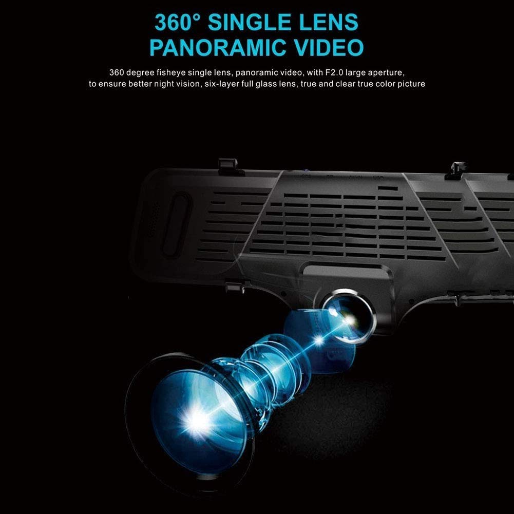 360° Dual Lens Dash Cam with GPS (10")