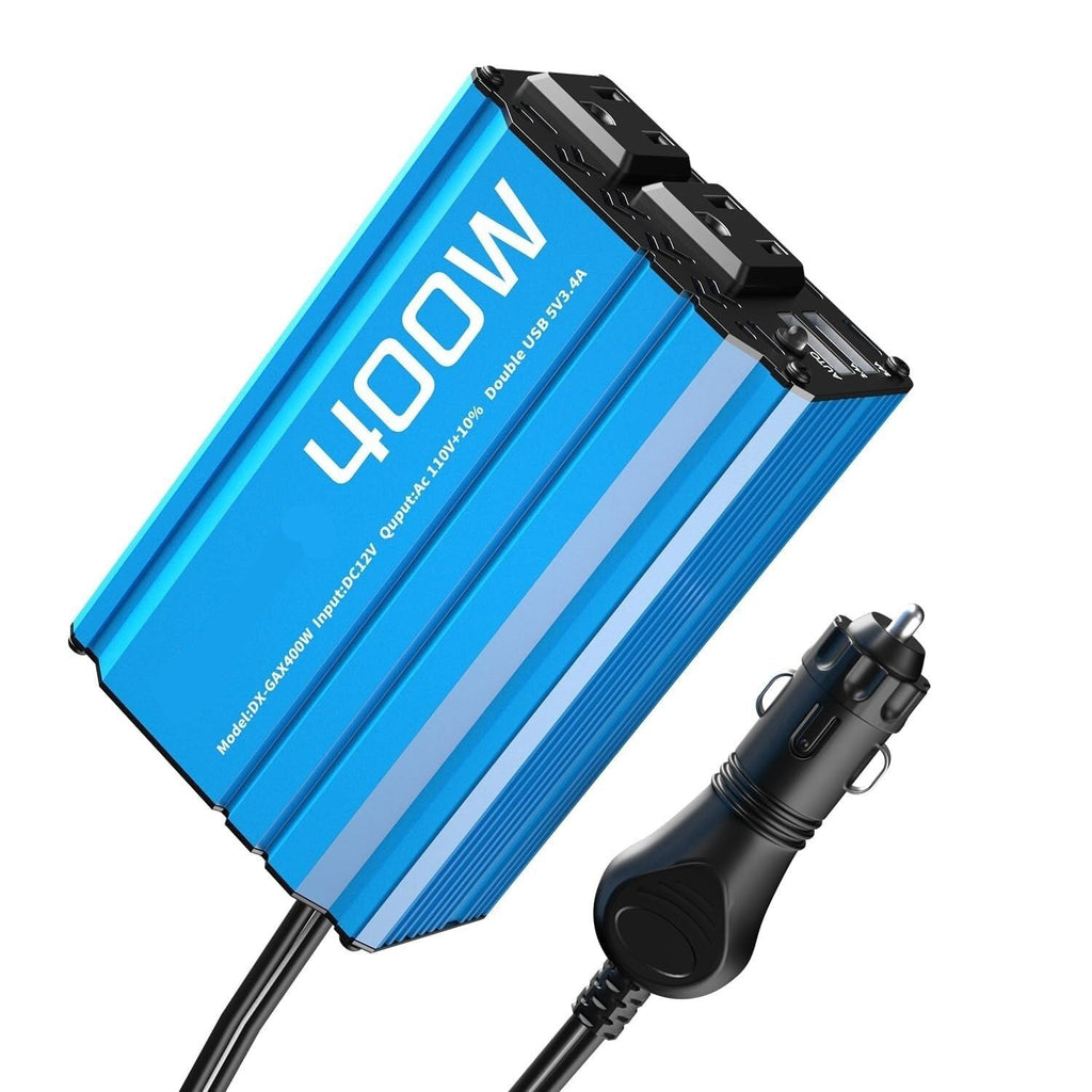 400W Car Power Inverter 12V DC to AC with USB Ports