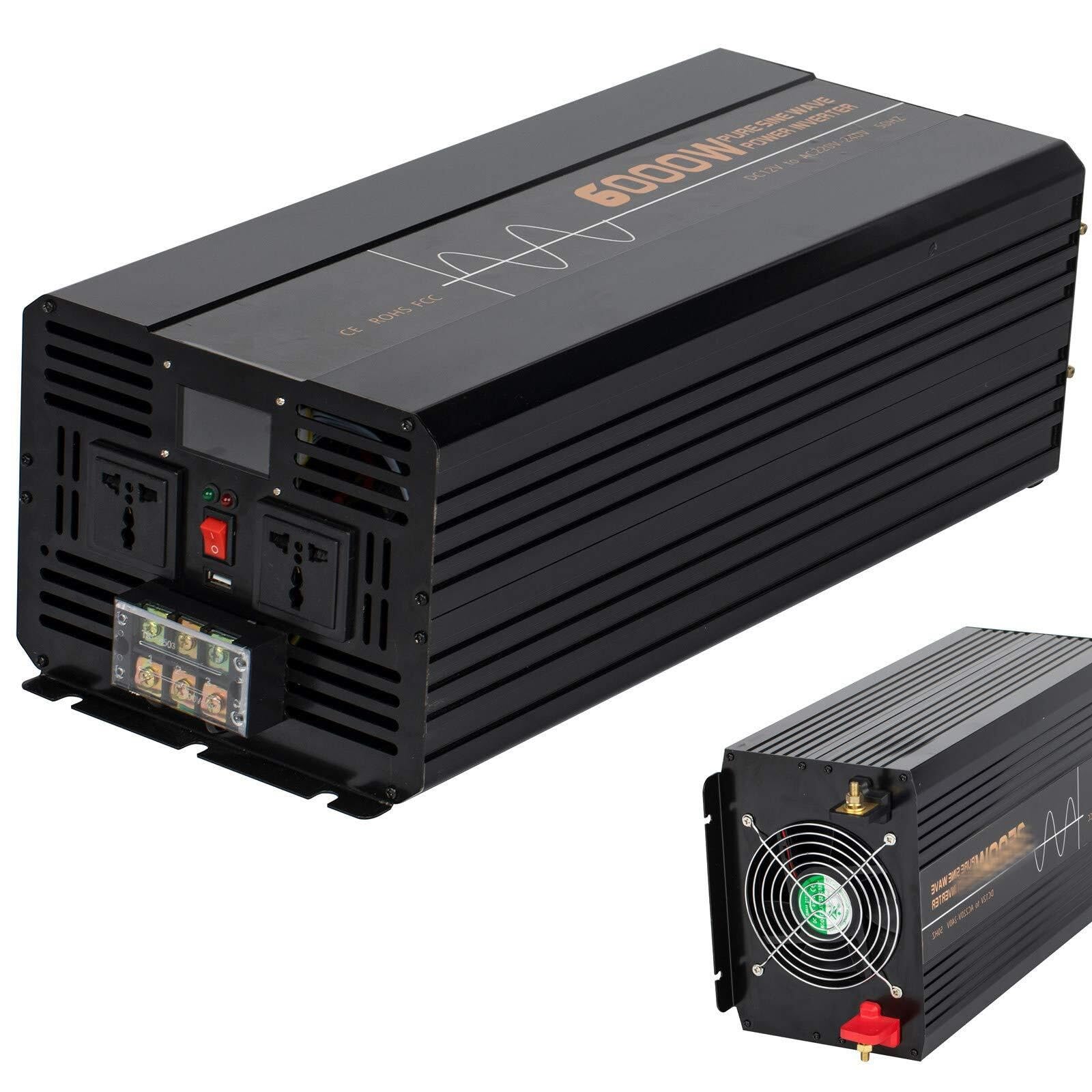 Pure Sine Wave Power Inverter 6000W 48V to 110V AC