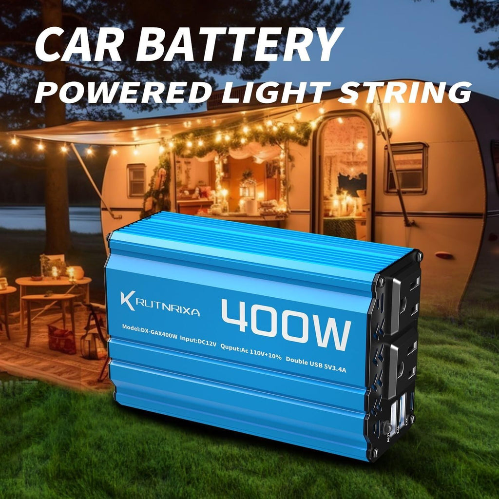 400W Car Power Inverter 12V DC to AC with USB Ports