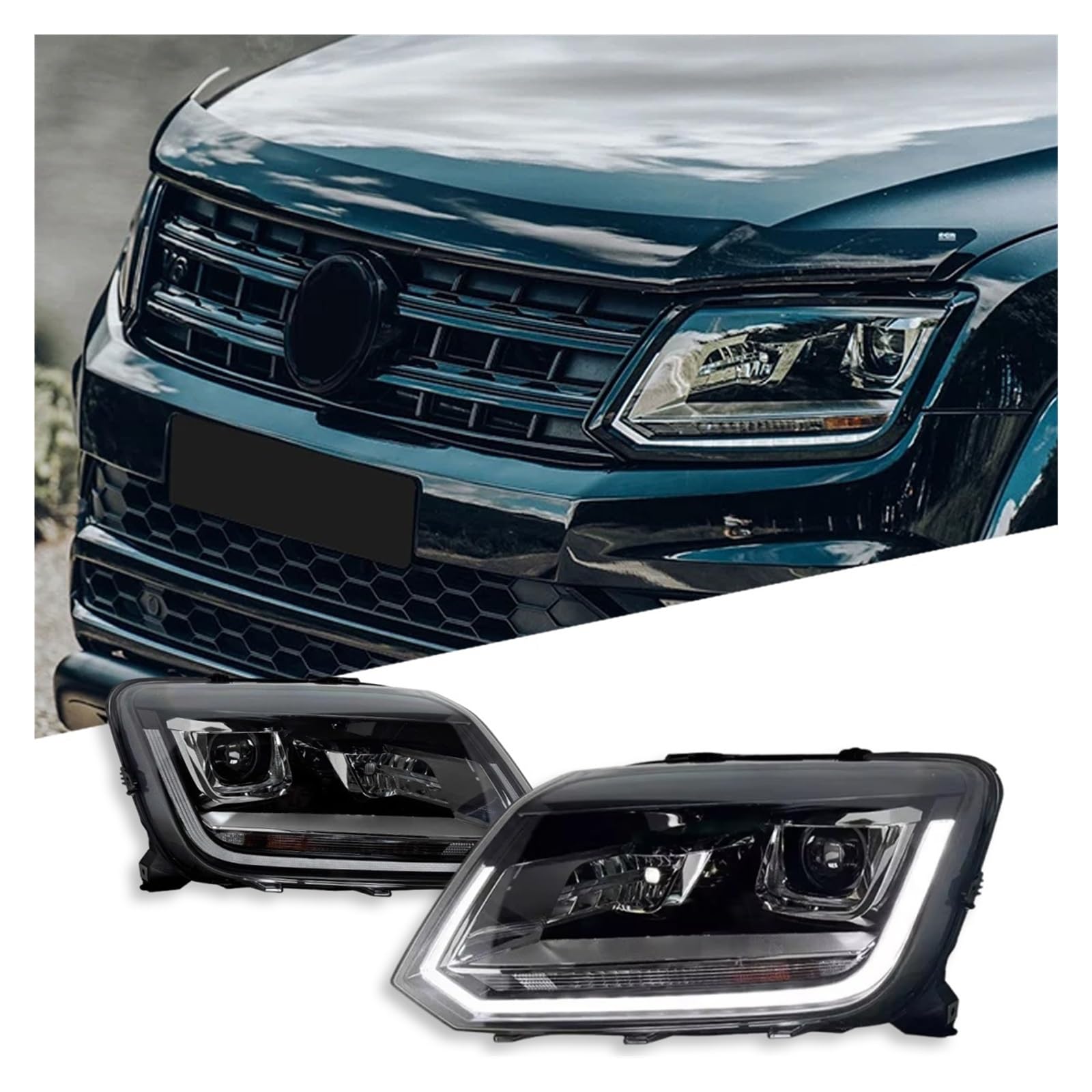 VW Amarok Headlight Assembly 2010–2016 with DRL & Dynamic Turn Signal