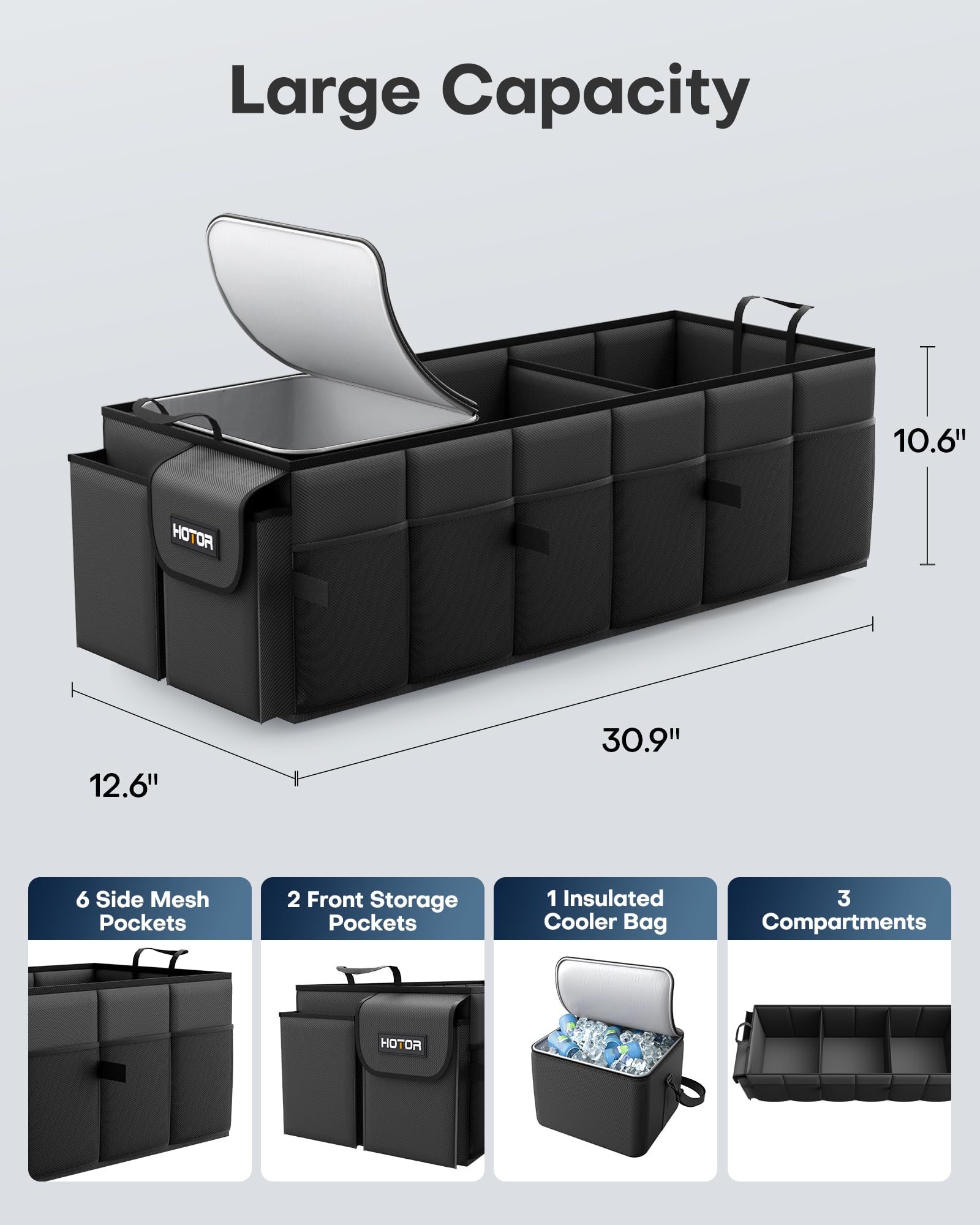Foldable Trunk Organizer with Cooler