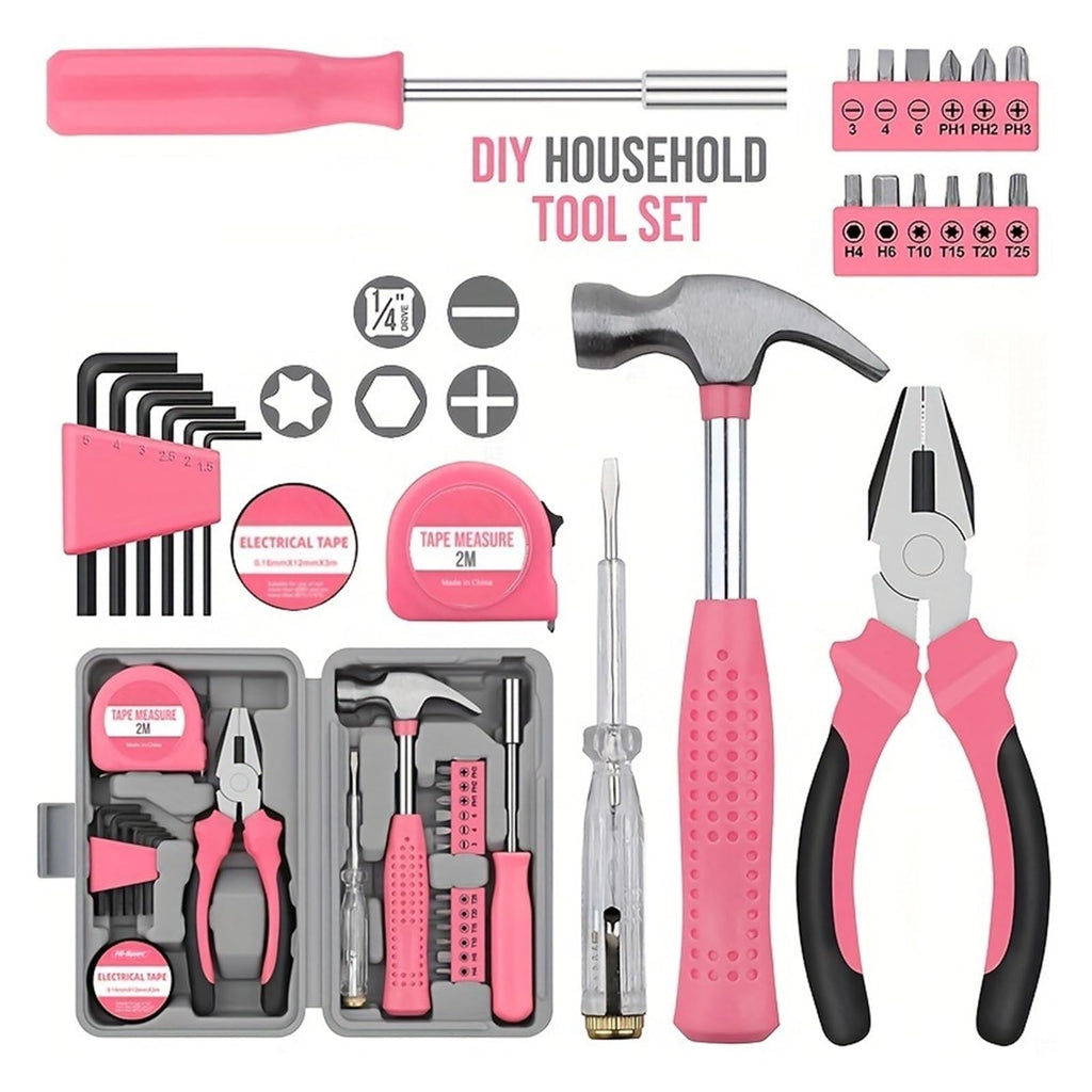 Pink DIY Repair Tool Kit