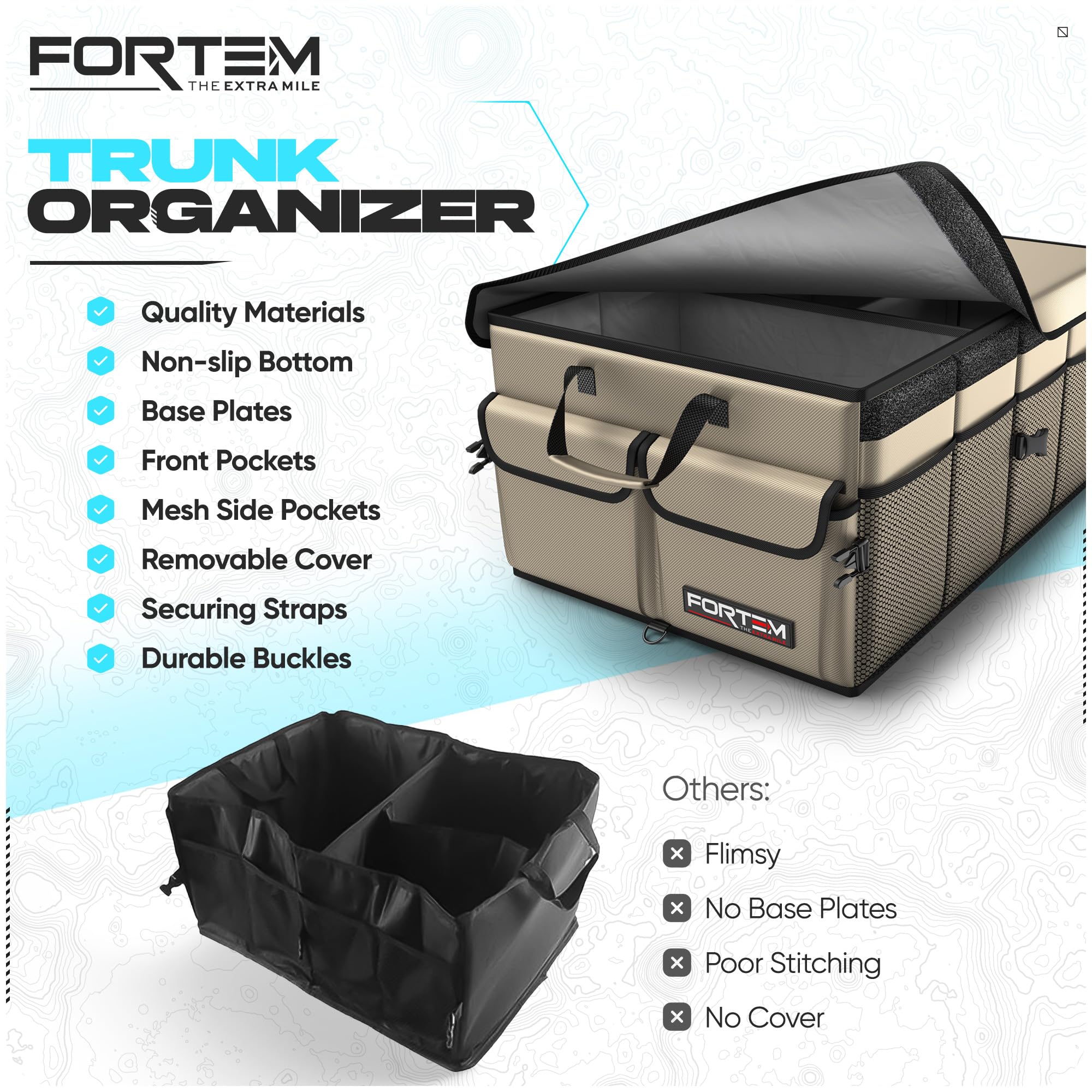 Foldable Multi-Compartment Trunk Organizer