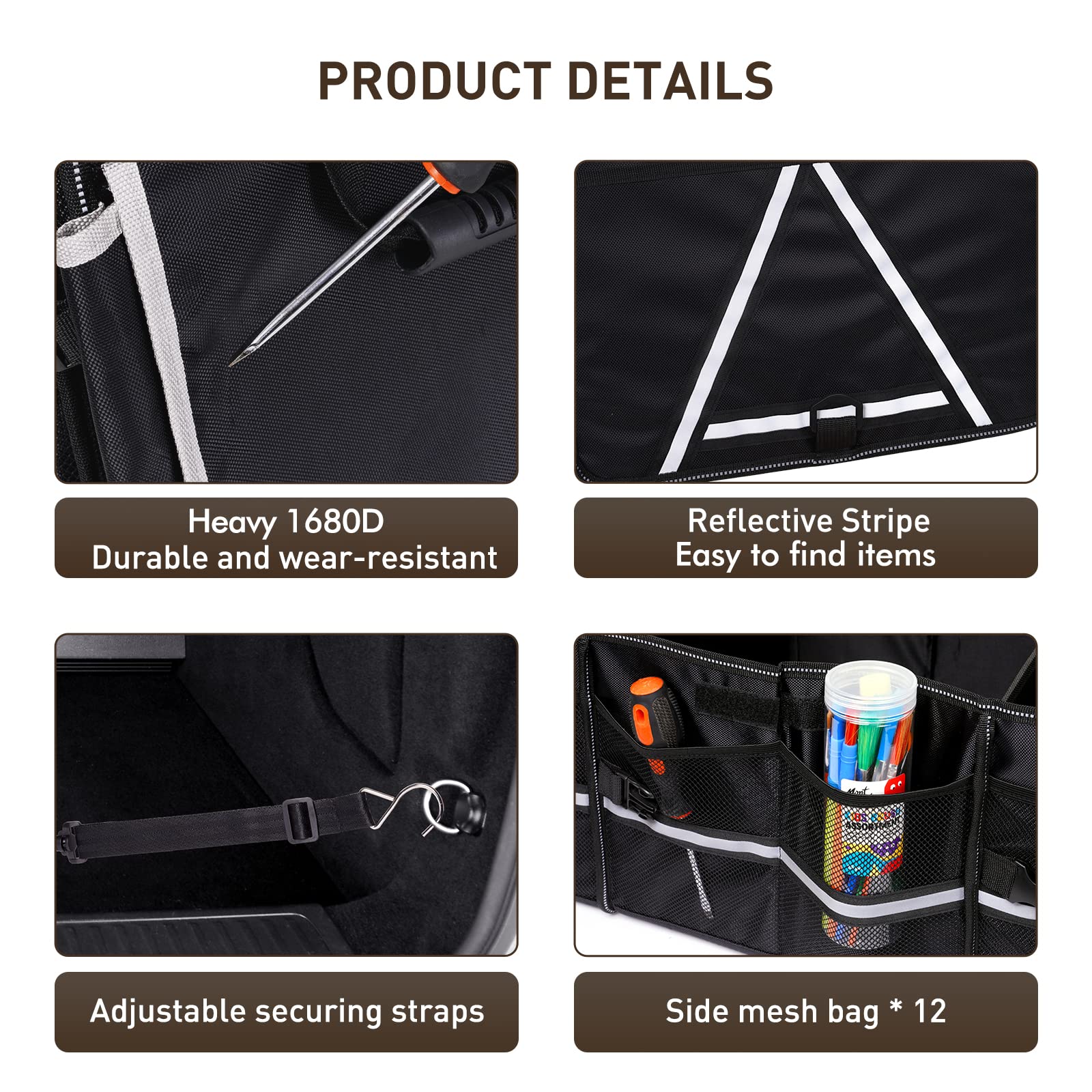 Foldable Trunk Organizer with Cooler Bag