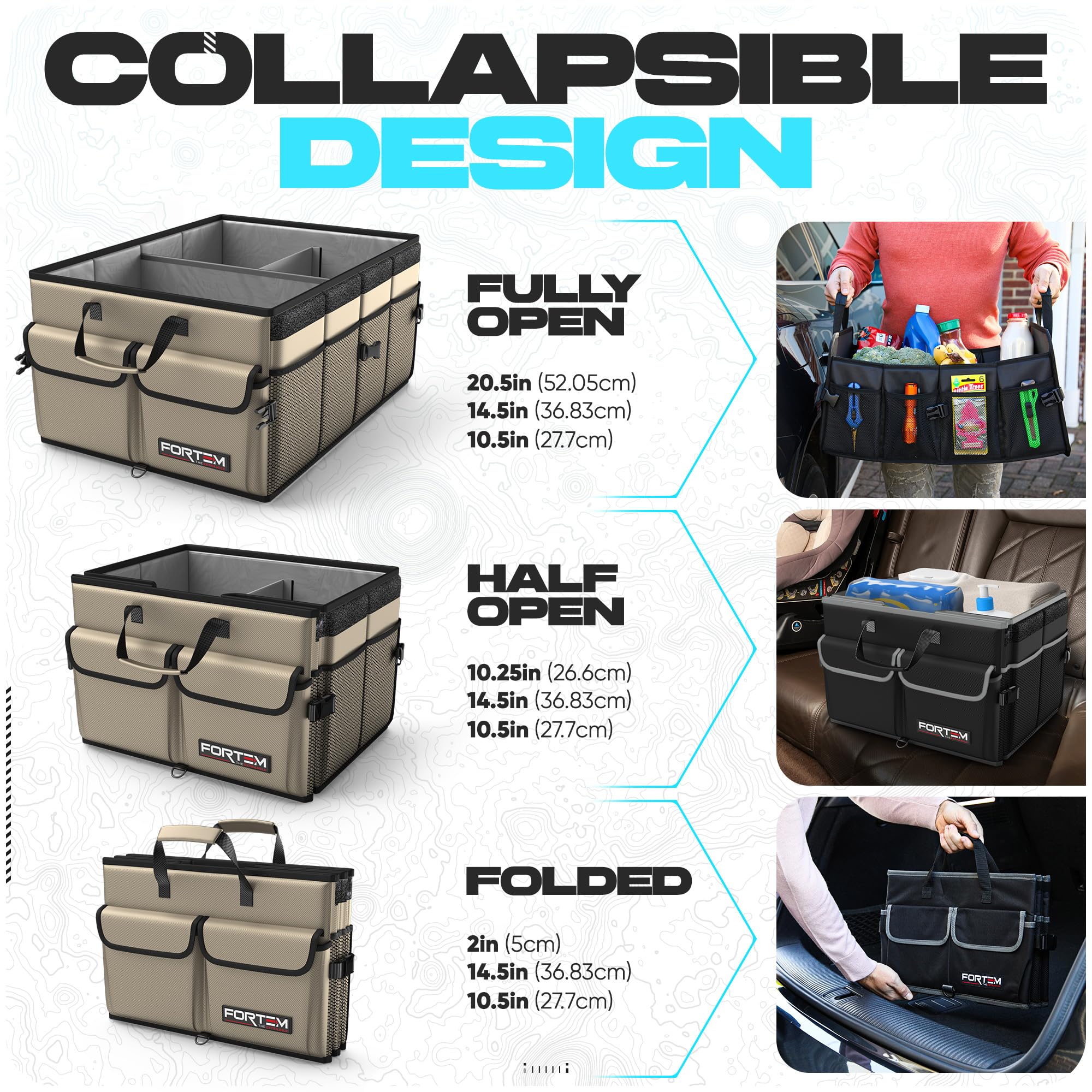 Foldable Multi-Compartment Trunk Organizer